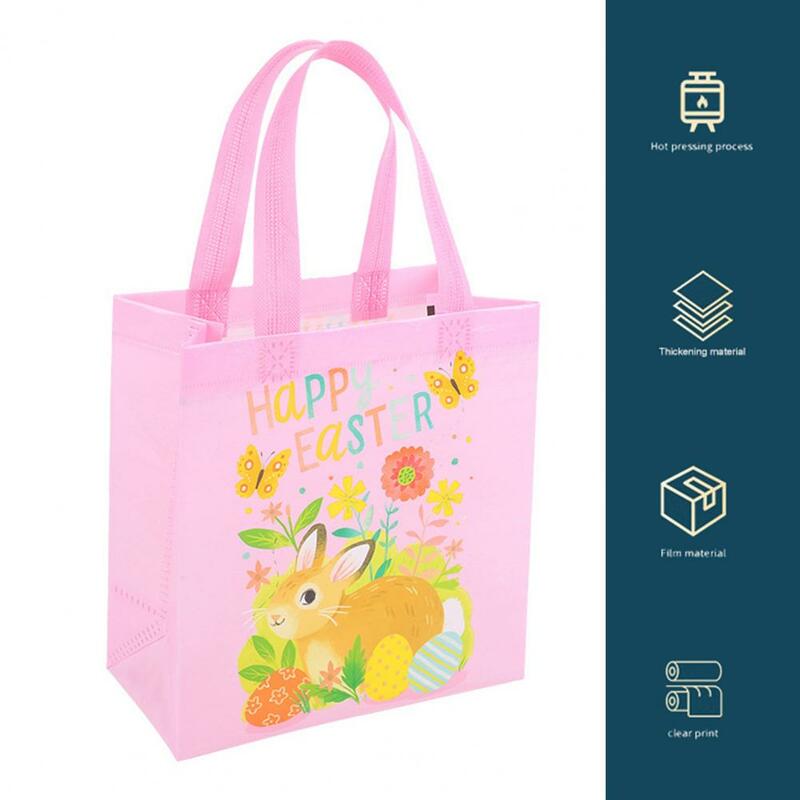 Пасхальная Сумка-тоут, из нетканого материала с изображением пасхального кролика, сумка-тоут для покупок, Сумочка для подарка, 4 предмета
