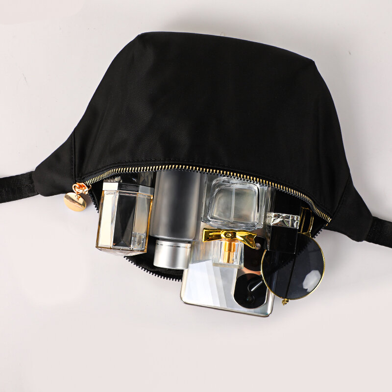 Mulheres Fanny Pack Nylon Belt Bag Moda Adulto Cintura Pack Zipper Bum Bag Ajustável Leve Multifunções Resistente à água
