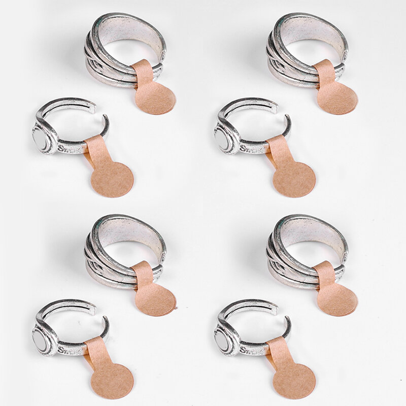 500/1000 stücke tragbarer Schmuck Preis schild braun selbst klebende Lang hantel Aufkleber DIY Halskette Werkzeug Ring Armband Aussteller Verpackung
