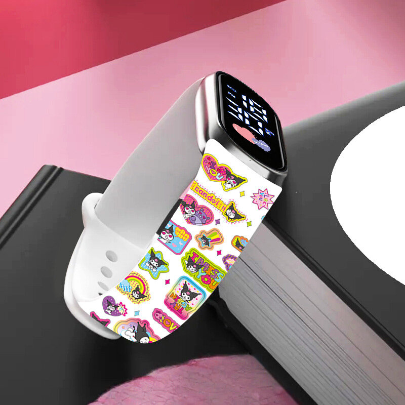 MINISO Kuromi dziewczęce zegarki dla dzieci sportowa bransoletka dotykowa wodoodporna cyfrowy zegarek dla dzieci kobiet zegar relogio montre