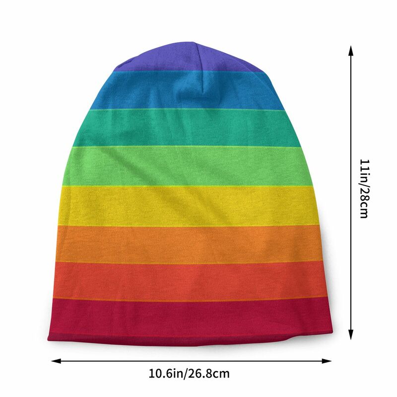 Rainbow Pattern Skullies Beanies Hat Hip Hop Autumn Winter Outdoor Unisex Cap Adult Summer Warm Dual-use Bonnet Knitting Hats