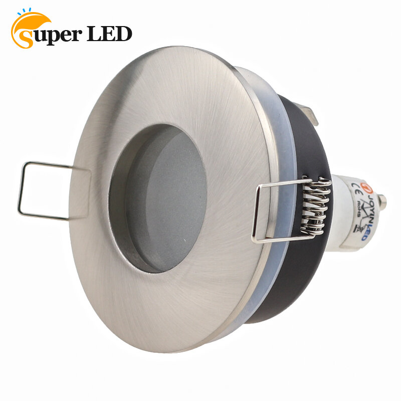 Accesorio de globo ocular LED de níquel cromado/satinado, carcasa de foco empotrado, marco de ajuste de bola de ojo, lámpara de seda