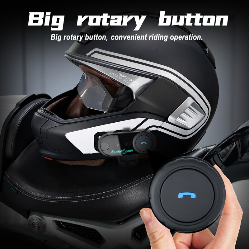 Freedconn T Com VB auriculares para casco de motocicleta, intercomunicador estéreo Bluetooth para llamadas, comunicación inalámbrica, interfono FM para compartir música