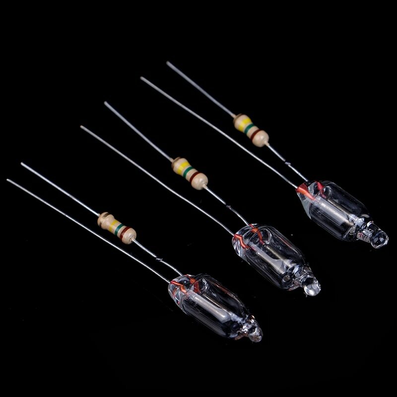 20pcs Neon Glow Lamp Mains Indicator RED Standard Miniature Neon Bulb Indication With Resistor 220V Neon Indicator Lamps 6X16 mm