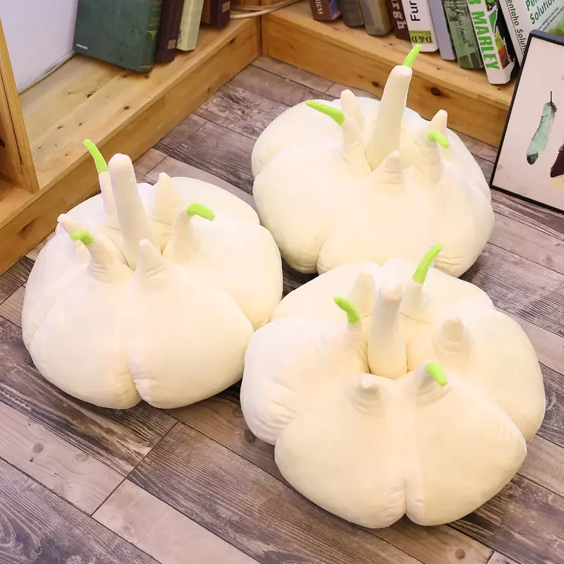 Boneka bawang putih sayuran, 40CM mainan boneka simulasi model tanaman mewah bantal/mobil/tempat tidur, dekorasi rumah hadiah mainan