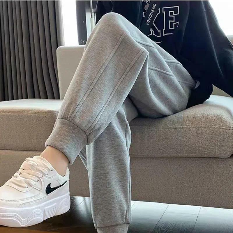 Women's Fashionable Cropped Sweatpants in Grey - Spring, Summer & Autumn Collection