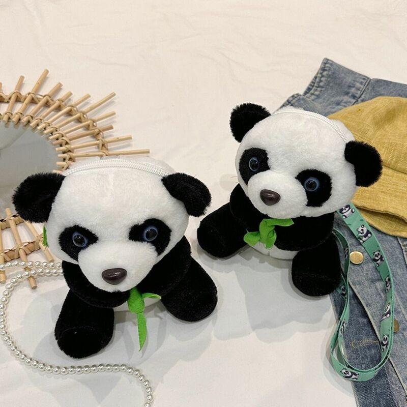 Bolsos cruzados de felpa para mujer, diseño de dibujos animados, bolsos de estilo coreano que combinan con todo, bolsos pequeños lindos, bolso de Panda
