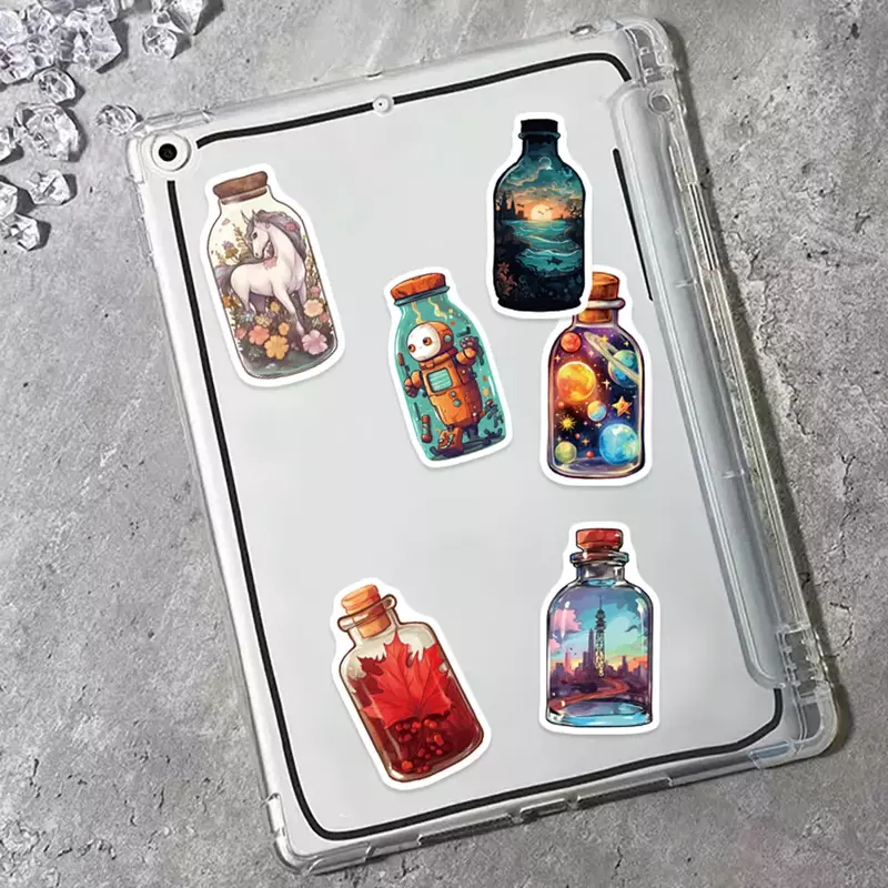 50PCS INS Style Bottle World Graffiti Stickers Suitcases Laptops Mobile Phone Guitar Water Cup Decorative Stickers