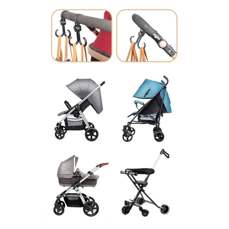 Вешалка для детской коляски с двойным крючком, 2 шт., вешалка для хранения, регулируемый держатель для мамы и ребенка, дорожная