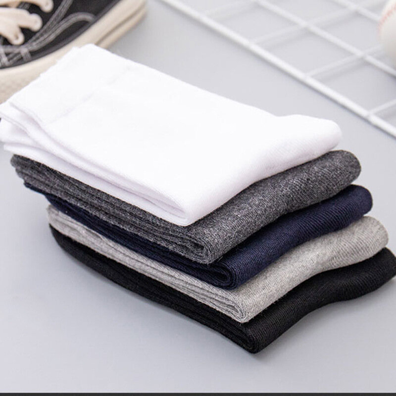 Calcetines largos de algodón puro para hombre, medias suaves y transpirables de talla grande, informales, para oficina y negocios, lote de 20 EU39-48.