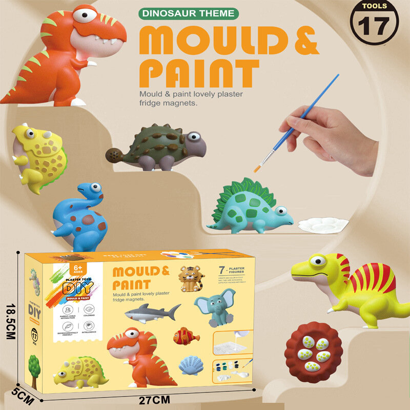 Gips puppe farbige Kinder Farb malerei DIY handgemachte Materialien kreative kleine Bär Graffiti männliche und weibliche Spielzeuge