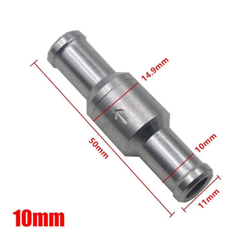 Хромированный односторонний обратный клапан 6-12 мм, обратный клапан для топлива, воды, газа, воздуха, вакуума 6 мм/8 мм/10 мм/12 мм