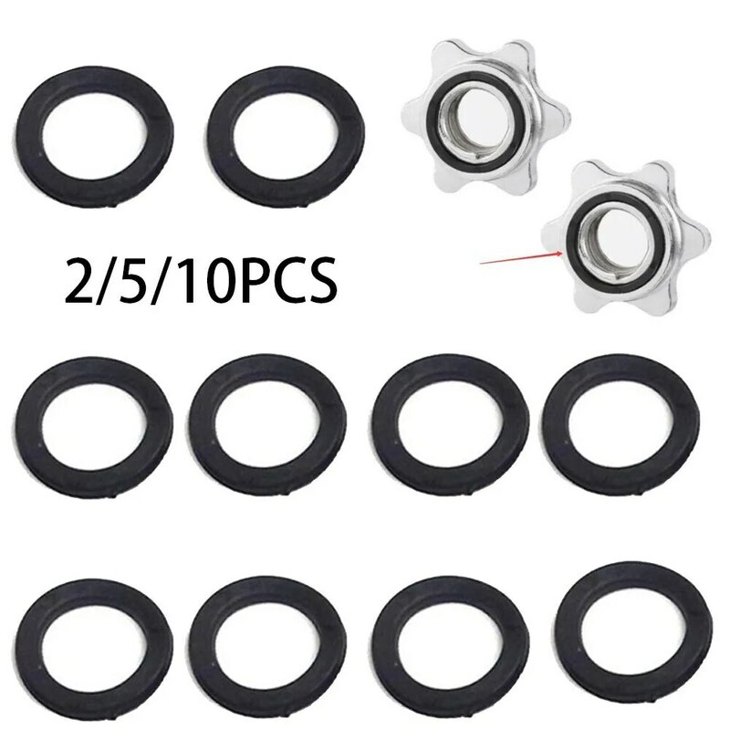 2/5/10pcs Rubber Washer For 1" Spinlock Dumbbell Nut Rubber Ring Replacement Orings Washer Attachments Gym Workout Accessories