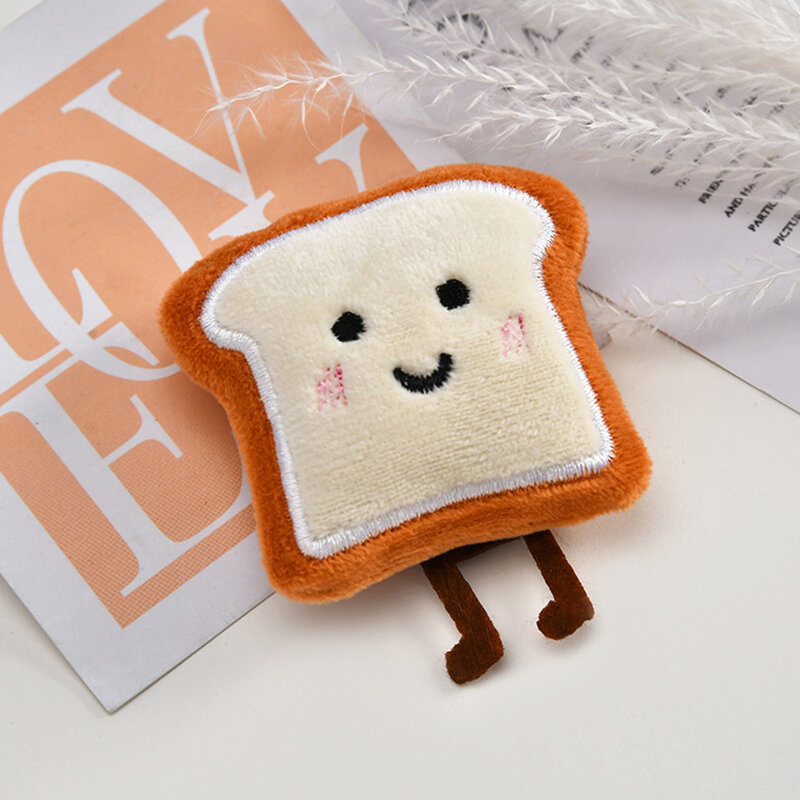 Soft Cartoon Bread Doll Plush Food Toy Backpack Pendant Handmade DIY Ornaments Stuffed Milk Decor Doll For Girl Kid Birthday