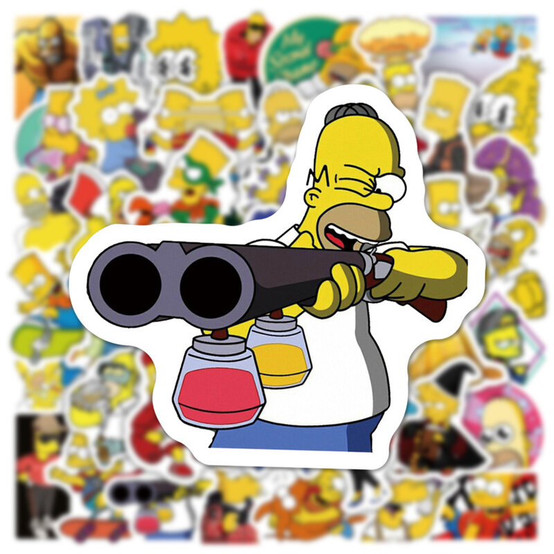 Pegatinas de dibujos animados de la familia Simpson para niños, calcomanías divertidas de dibujos animados, monopatín, motocicleta, portátil, 10/30/50 piezas