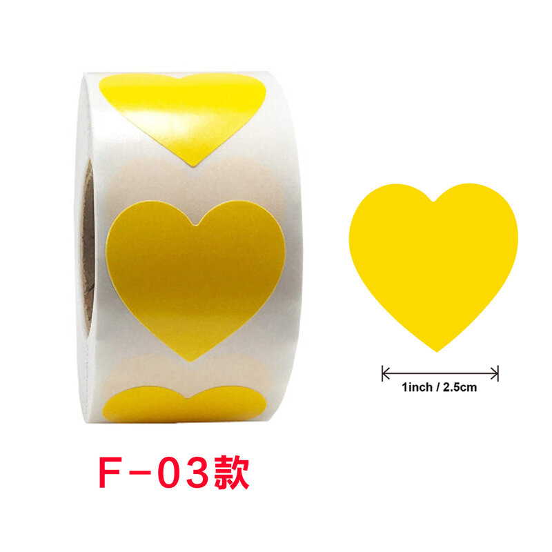 500 Pcs 1 Inch Colorful Love Stickers Red Yellow Green Pink Heart Stickers Wedding Gift Decorative Handmade Sealing Stickers