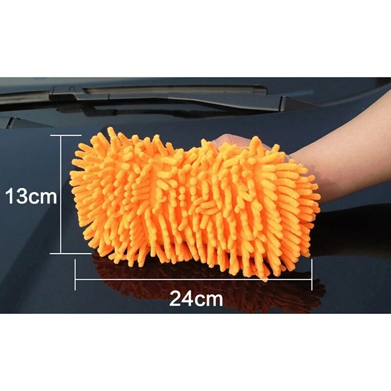 1 Buah spons serat mikro untuk cuci mobil, sikat cuci mobil handuk suku cadang otomotif sarung tangan Aksesori gaya warna acak