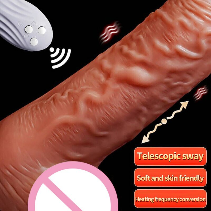 JIUY-Vibrador telescópico realista com estimulador feminino, pênis grande, plugue anal, pênis real, brinquedos sexuais para homens e mulheres adultos