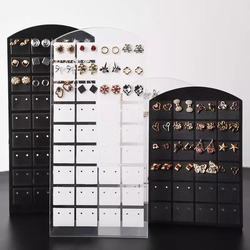 Plastic Jewelry Display Titulares, Brincos portáteis, Ear Studs Holder, Brinco Showcase, Stand Organizador, Rack de armazenamento, 48, 72 Buracos