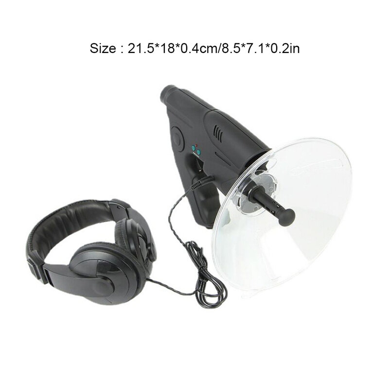 Black Lightweight Parabolic Microphone For Bird Listening Lightweight And Portable Frequency Control As Shown