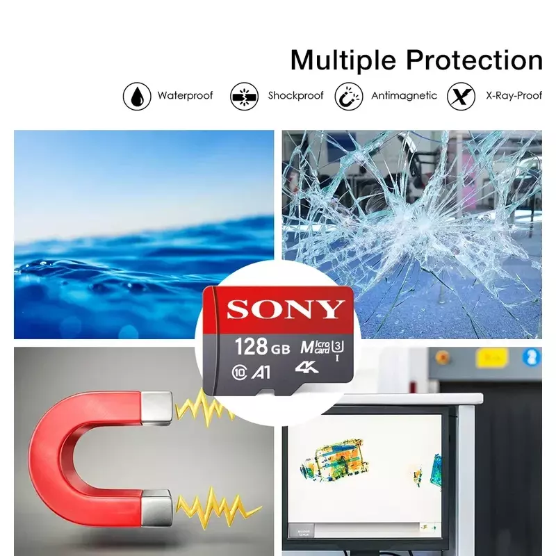 SONY-Mini Cartão de Memória de Alta Velocidade, Cartão Micro SD, Classe 10, Memória Flash TF, Mecard C10, 32GB, 64GB, 128GB, 256GB, U3, 4K