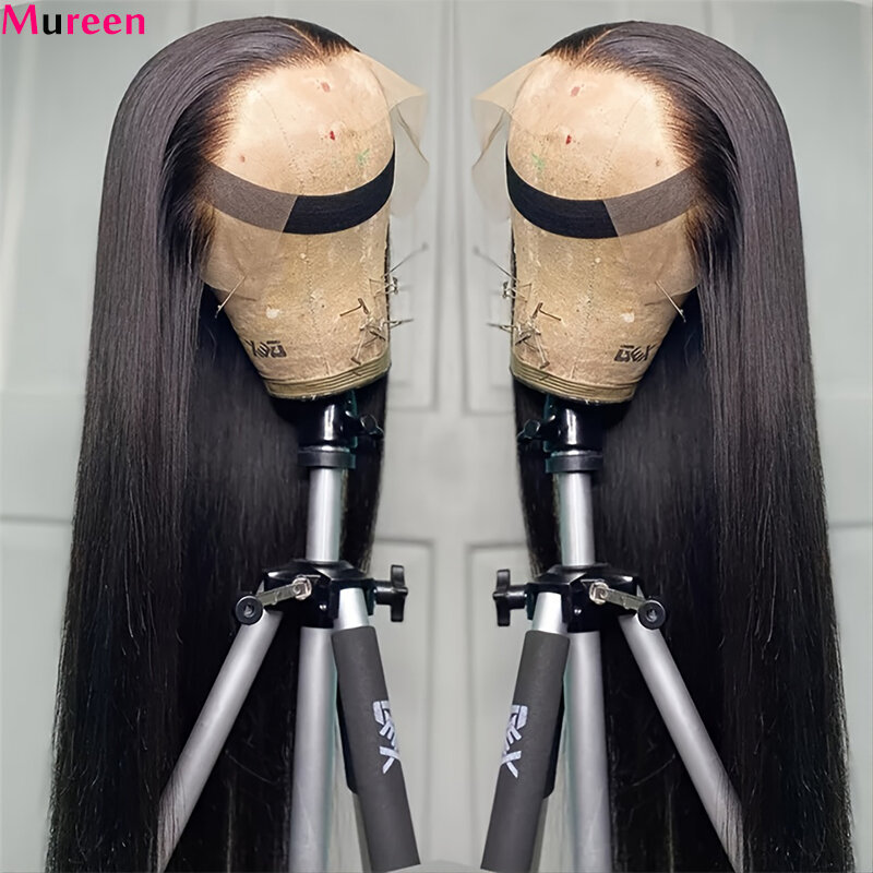 Perucas de cabelo humano frente renda para mulheres, peruca sem cola, pronto para usar e usar, peruca reta brasileira, 13x6 HD, 13x4