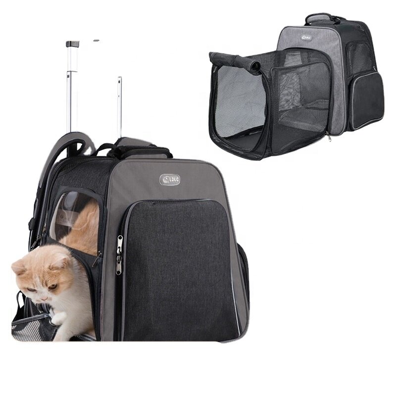 Wózek podróżny nosidło do przenoszenia zwierząt z przodu dla psa kota z kółkami nosidełko dla zwierząt torba na kółkach kota z kółkami