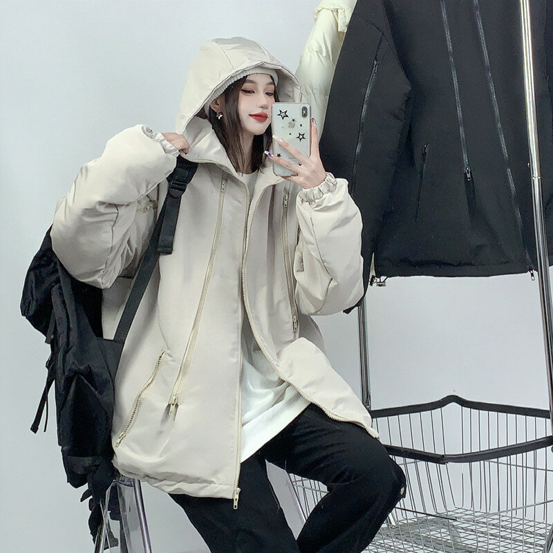 Streetwear 2023 autunno inverno giacche Casual con cappuccio per donna Outdoor Black Windbreak Bomber giacca da donna cappotto