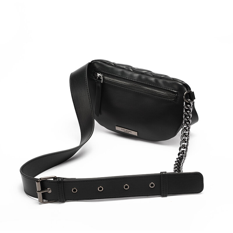 Classic Fashion Kurt Women's Bags Eagle Head Soft PU Leather Diamond Lattice Shoulder Crossbody Black Chest Bag Ladies Handbag