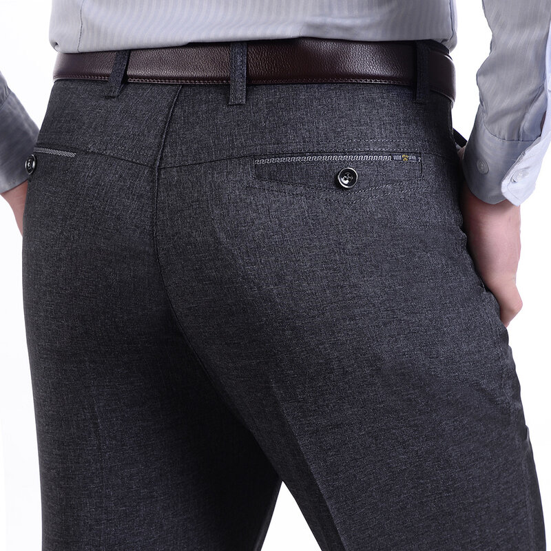 MRMT celana panjang pria paruh baya, Bawahan kasual longgar tipis pinggang tinggi untuk laki-laki 2024