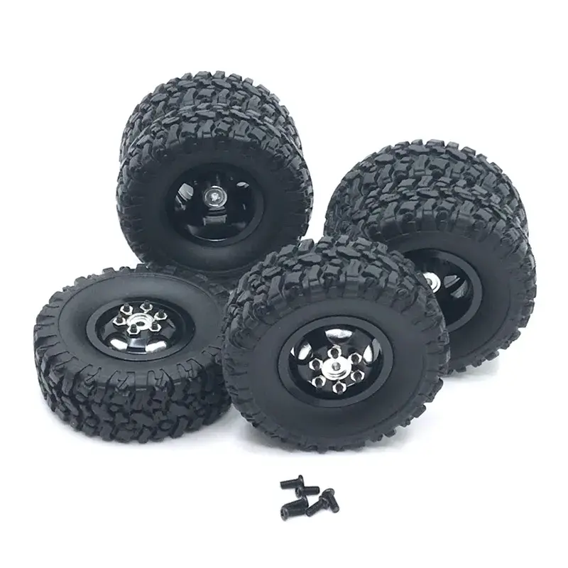 Neumáticos de Metal mejorados para modelo WPL, ruedas de camión pesado modificado, neumáticos gemelos, neumáticos de grava
