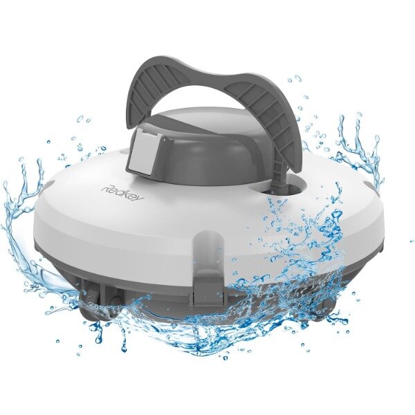 Redkey Draadloze Robotstofzuiger Voor Grondzwembad, Automatische Zwembadstofzuiger Gaat 120 Minuten Mee Met Sterke Zuigkracht