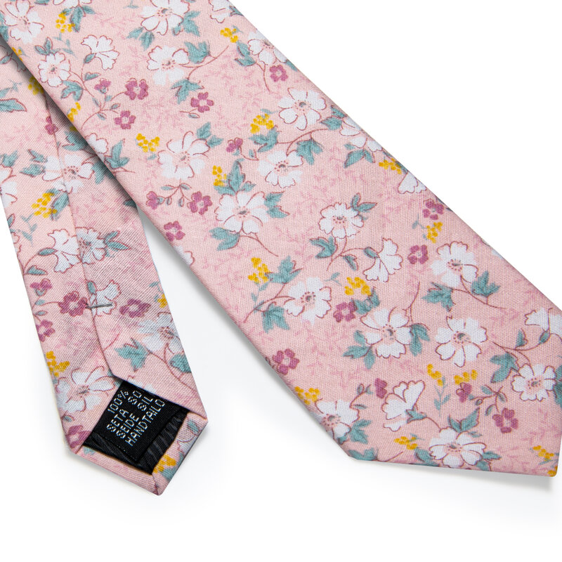 Corbata delgada con estampado Floral para hombre, corbata de color loto para boda, uso diario, rosa, a la moda, accesorios para hombre