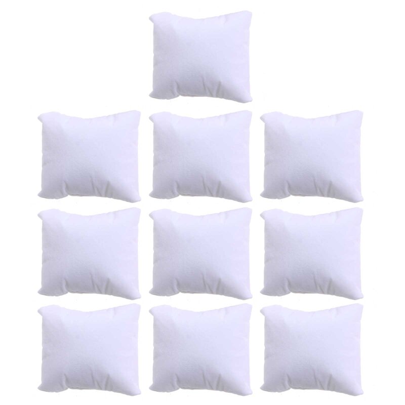 10 piezas de almohada para reloj de gama alta, almohada pequeña con enchufe central, bolsa de almohada pequeña de algodón, cojín