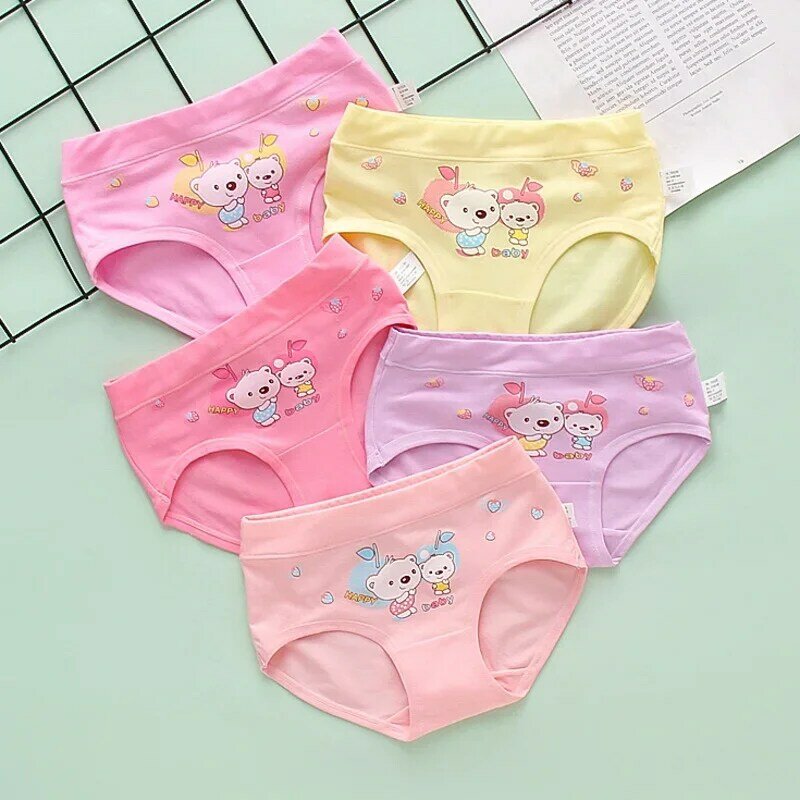 Girls' Underwear Kids Panties Shorts Cartoon Cat Pattern Lot for Girls 4-12  Toddler Boxer Briefs Youth Cotton Briefs