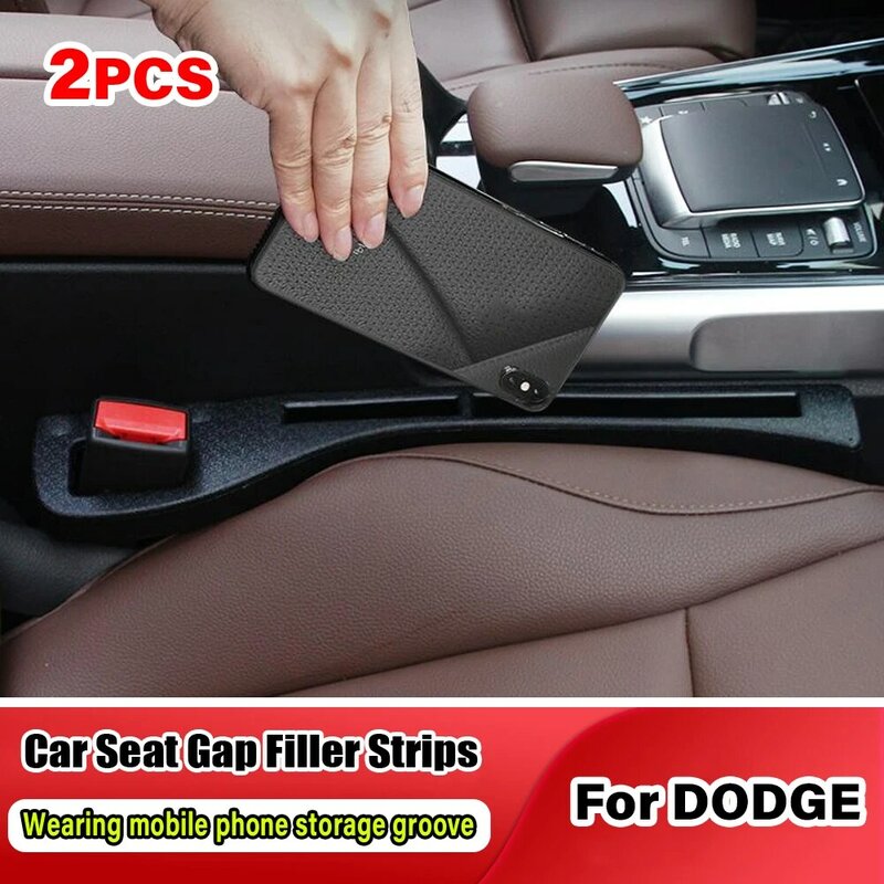 Car Seat Gap Filler Leakproof Side Seam Plug Strip Car Gap Storage Box Phone Coin Card Accessories For Dodge Charger RAM 1500