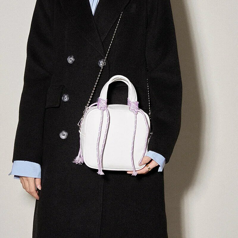 女性用単色PUレザーハンドバッグ、防水クラッチ財布、レジャードローストリング、ファッションデザイナーハンドバッグ、新しい、2023