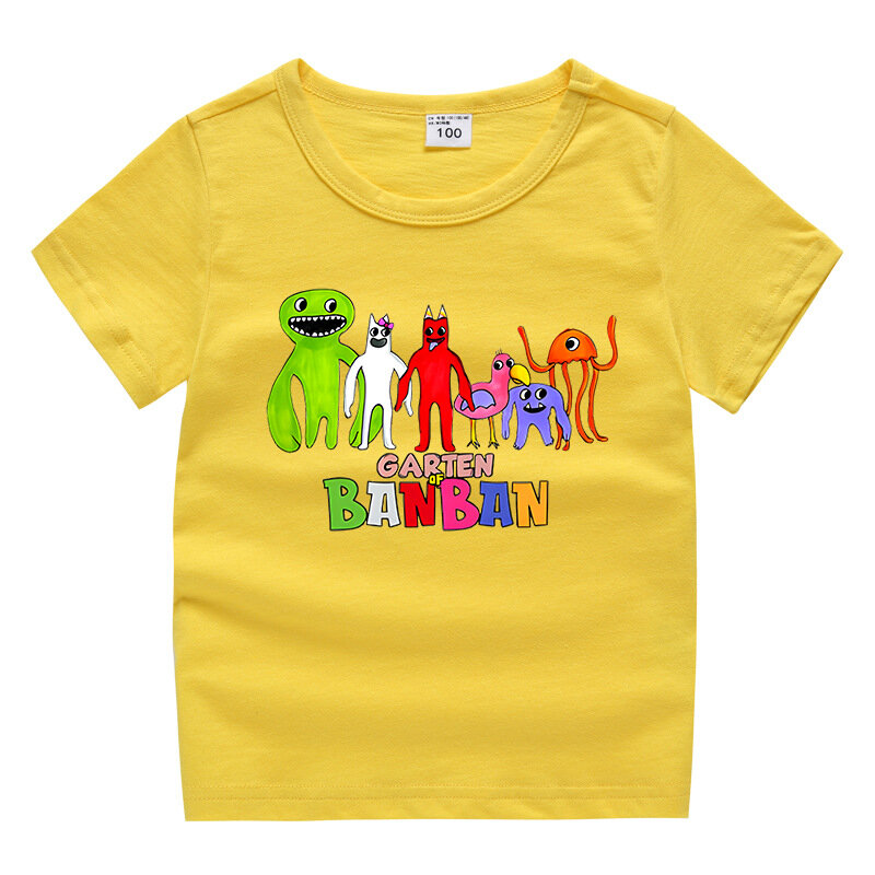 เสื้อยืดแขนสั้นลายการ์ตูน Banban สำหรับ2-8Year เสื้อยืดลายเกมเด็กหญิงเด็กชายฤดูร้อนสวนแฟชั่นของเด็ก