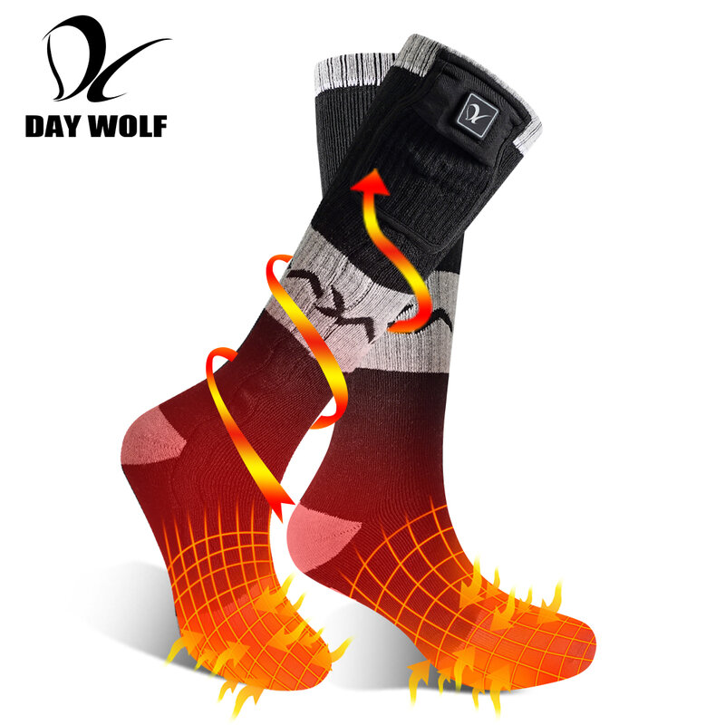 DAY WOLF-guantes de calefacción para motocicleta, guantes gruesos a prueba de golpes, transpirables, a prueba de viento, impermeables, con pantalla táctil, recargables