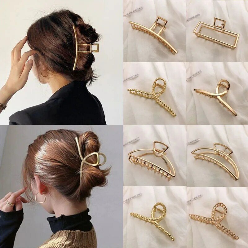 Metall Haar Clip Frauen Geometrische Haarspangen Große Haar Klaue Klemmen für Mädchen Spange Haarnadel Vielfältige Form Haar Zubehör Geschenke