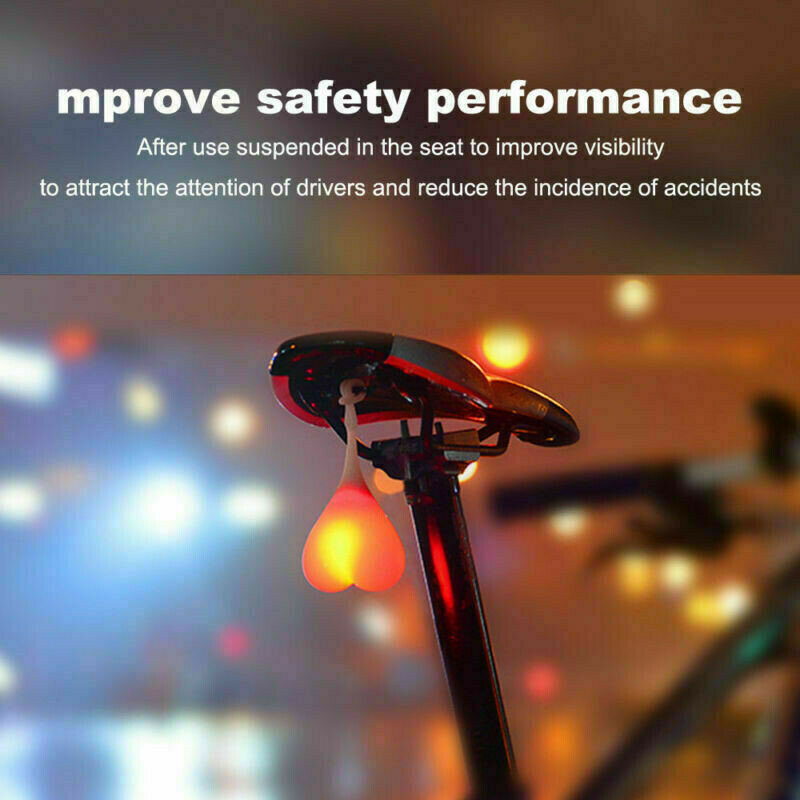 1 piece bicycle riding creative silicone love tail light waterproof red with battery