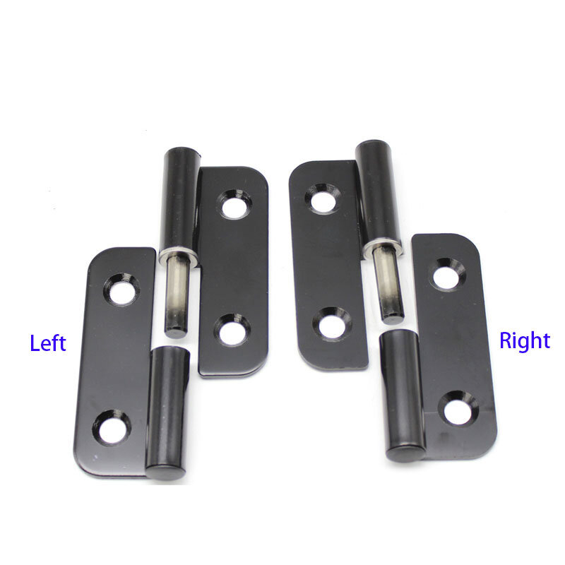Iron Electrocoated Black Upper and Lower Detachable Folded Hinge for Heavy-Duty Electrical Cabinet Doors, Thickened Design