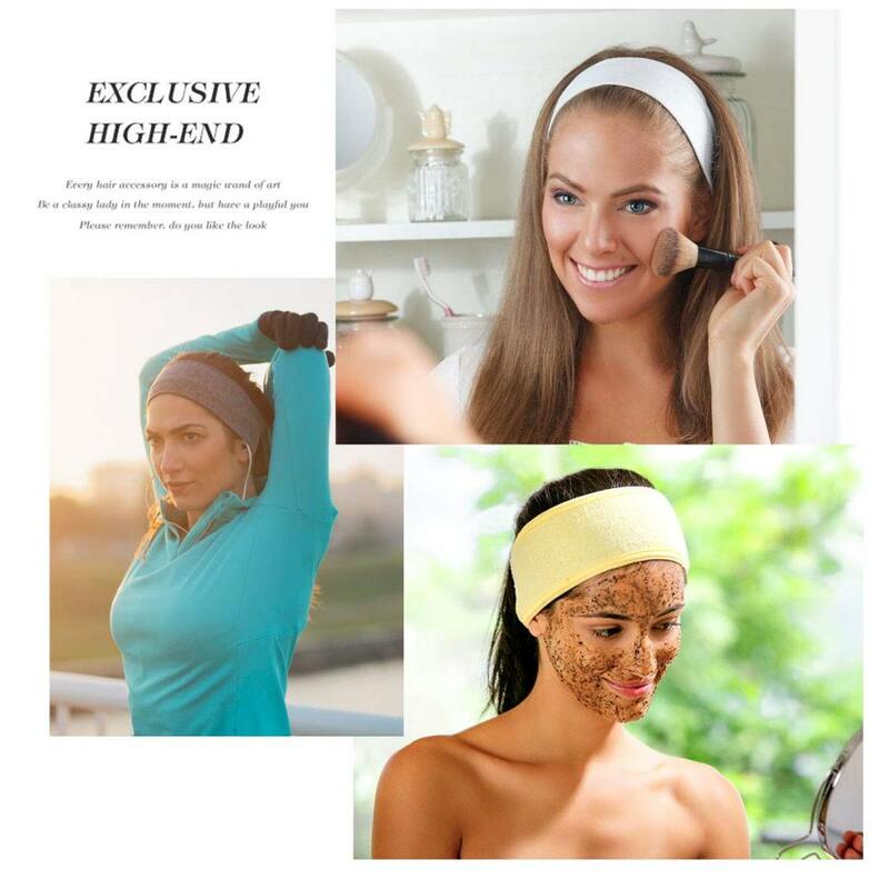 Diadema ancha ajustable para mujer, accesorios de maquillaje para ducha, Spa, Yoga, maquillaje, lavado de cara, cosmética