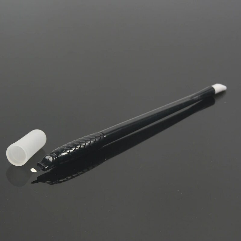 Microblading jednorazowe narzędzia zestaw 18 Pin w kształcie litery U długopisy cienkie ostrze Microblading dostaw