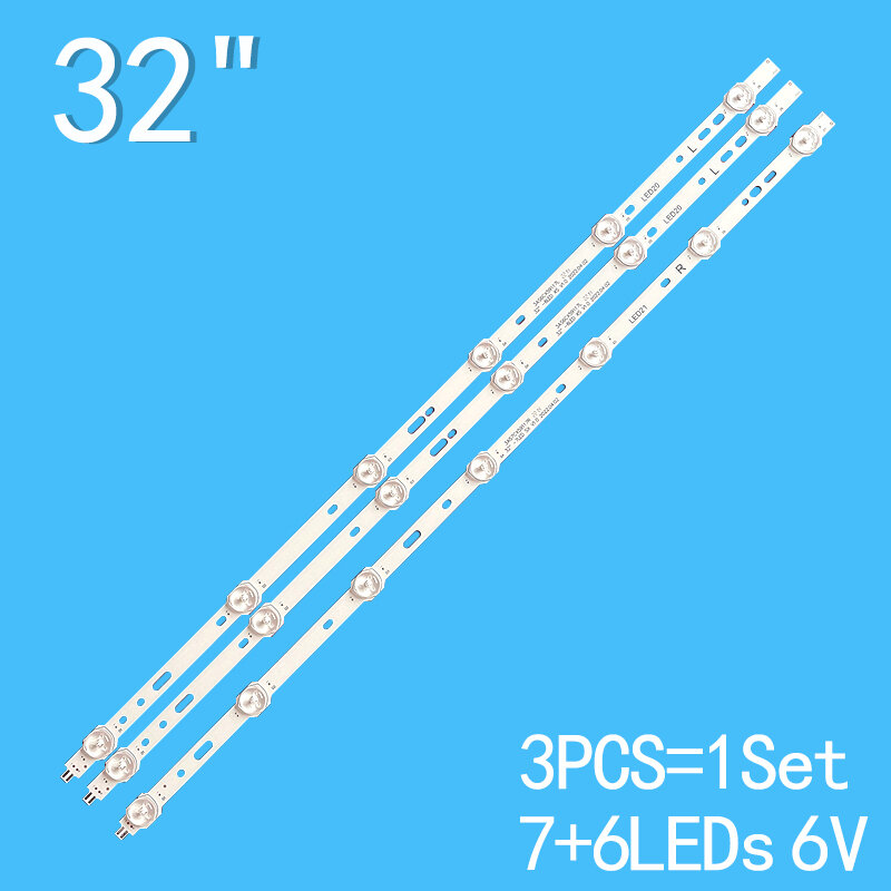 3 pçs/set 6 + 7LED 590mm LED backlight strip para Samsung 32 "32W1333B 32L2200U SVS320AD7 SVS320AA6 LTA320AP33 LC-32LD135K 32L2200U