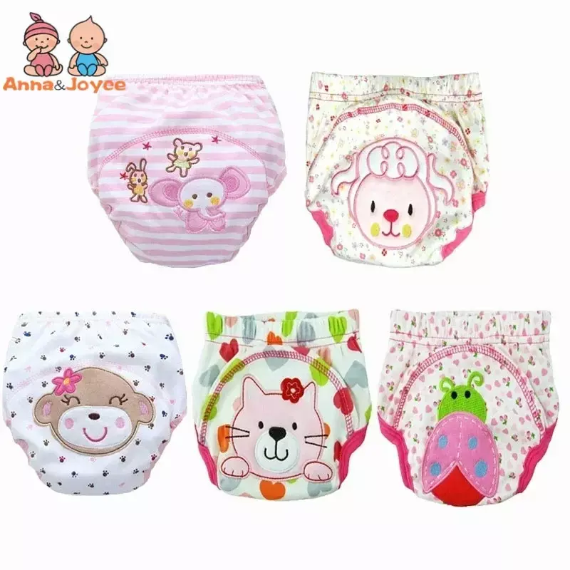 4 Pcs/Lot Baby Diapers Children Reusable Underwear Breathable Cover Cotton Training Pants Choose Design HTRX0015