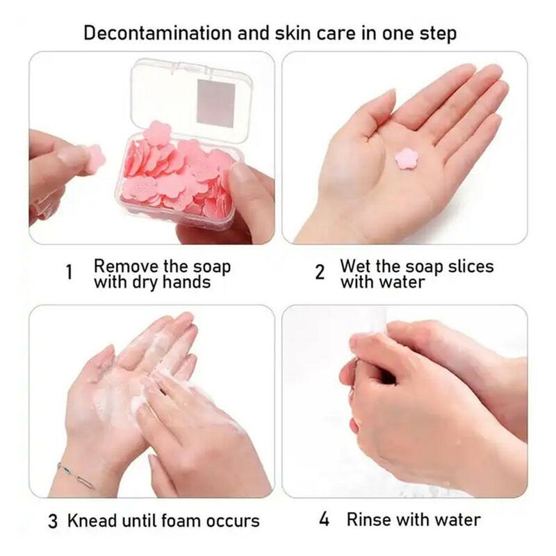 Disposable Soap Tablets Portable And Portable For Travel Soap Paper And Soap Flower Petal Hand Sanitizer Cleaning D4A5