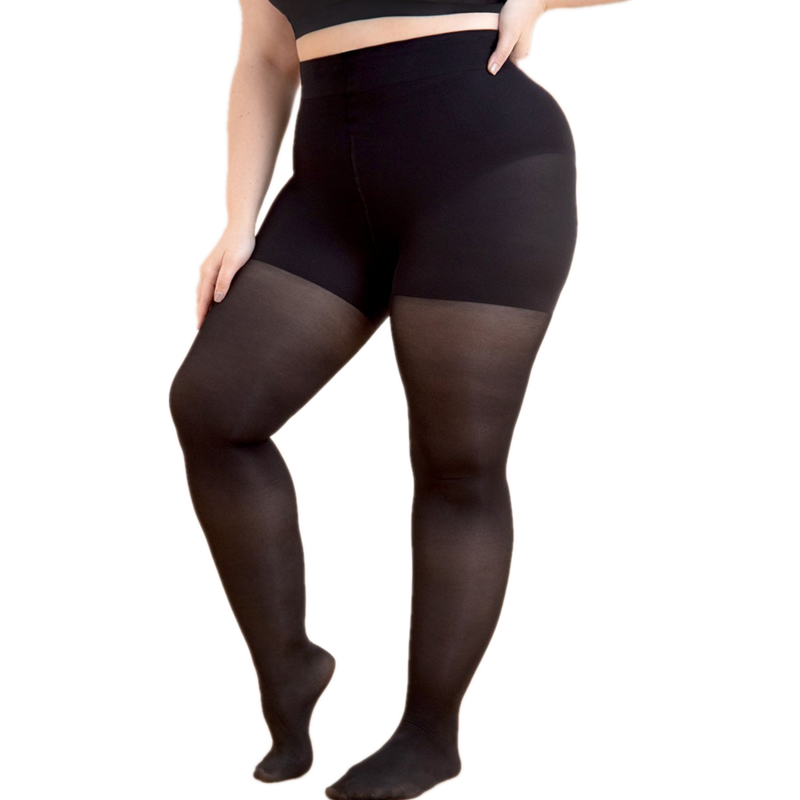 Novo 40d preto feminino plus size S-3XL controle superior dar forma collants, senhoras confort elevador hip meias de náilon