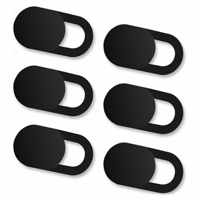 HOT 6pcs ovale universale in plastica nera copertura della WebCam otturatore magnete Slider copertura della fotocamera Laptop cellulare Len Stickers