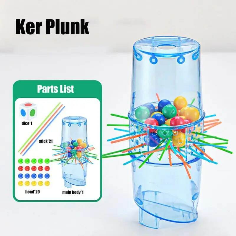 Kerplunk-juego clásico para niños con palos de cuentas y unidad de juego, juegos de palo divertidos para niños con palos de cuentas y